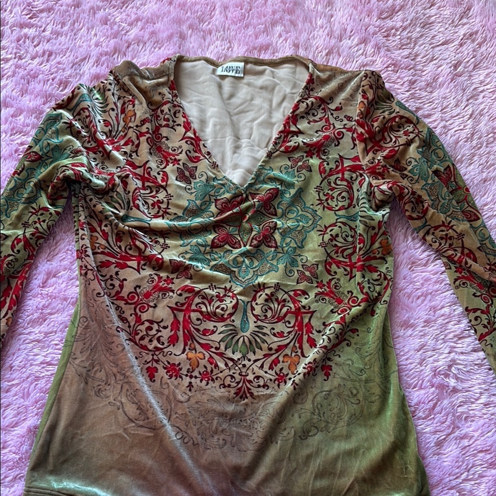 Women's Multicolor Long Sleeve Top